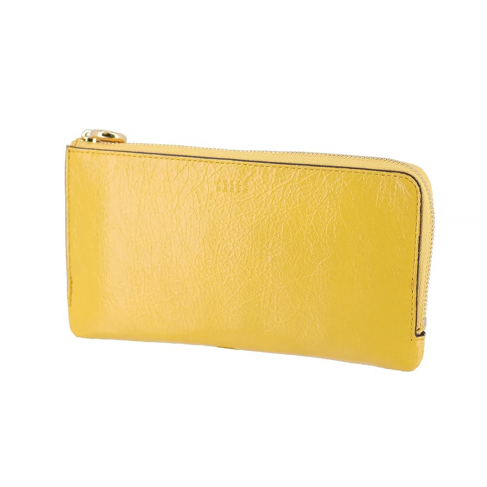 PELLE BORSA(ペレボルサ)長財布・黄色財布・レザー財布 PELLE BORSA ペレボルサ 長財布 メッセージ ロゴ ラウンド